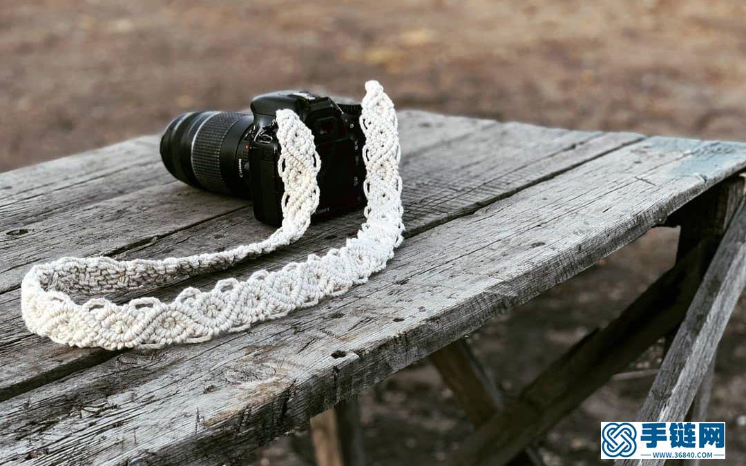  Macrame手工编织交叉波浪花纹相机带-包带