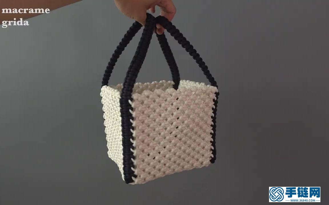  Macrame手工编织方形手提包