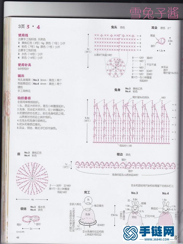 各种小挂件钩编图解，小针插和小提篮的钩编分解图