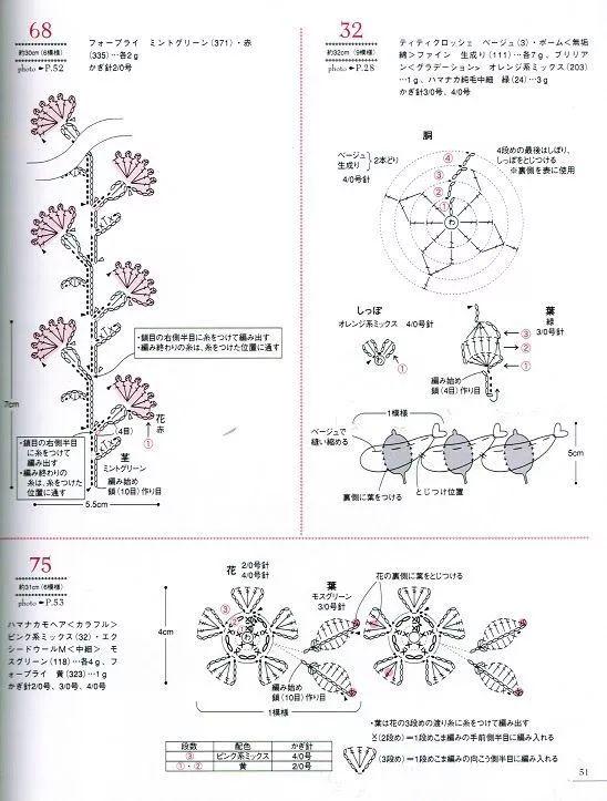 送你超多款精美饰品钩针图解，每一款都是独一无二的美！